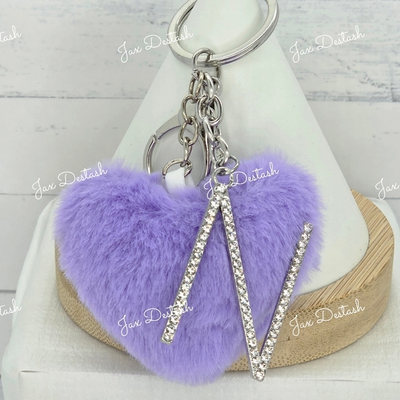 Accessories - Monogrammed Purse/Key Heart Puff Charms